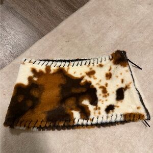 Jaded London Brown and Cream Furry skirt